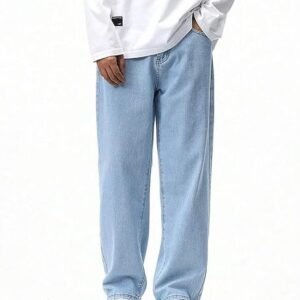 Straight Fit Mid Rise Light Blue Men Denim Jeans