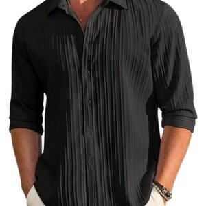 CB-COLEBROOK Men's Casual Button Down Shirts Long Sleeve Linen Shirt Fashion